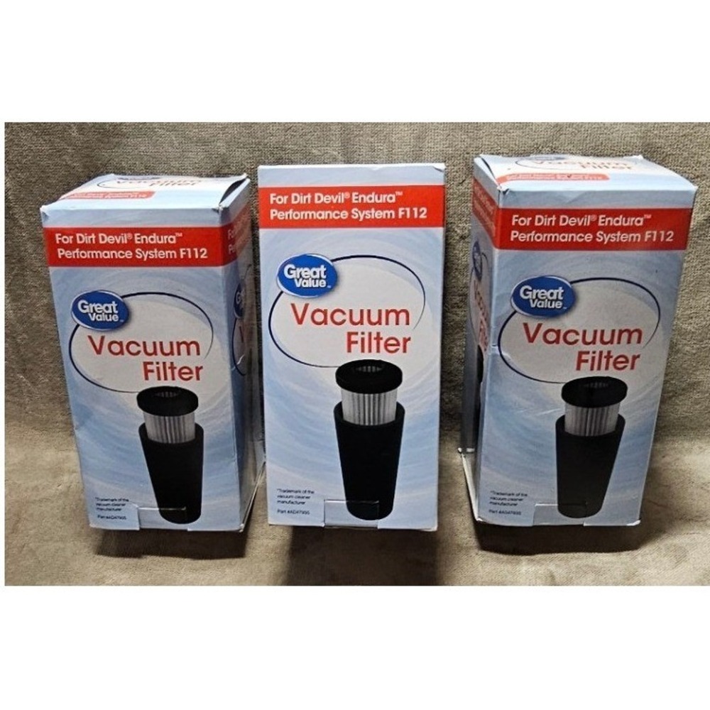 Lot of 3 Great Value Vacuum Filter for Dirt Devil Endura Performance System F112